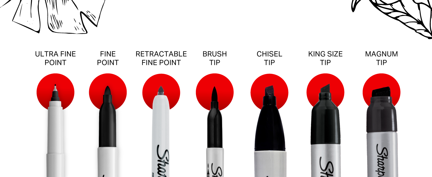 Sharpie Permanent Chisel Tip Marker Set, Poster Markers for Wood, Plastic, and More, 8 Count