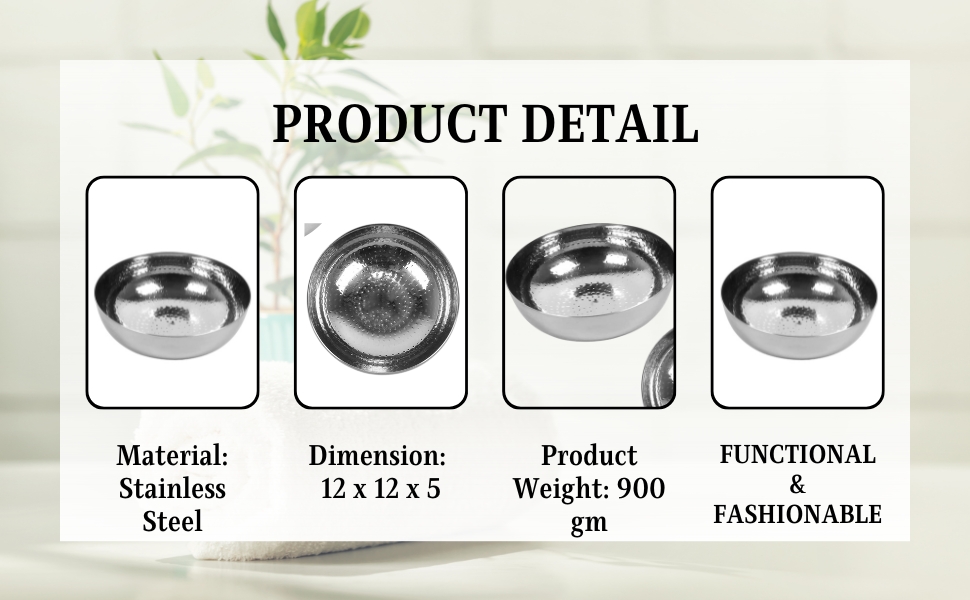 KC Sandwich Bottom Heavy Guage Stainless Steel Hammered Tasla, zonder handvat Kadhai Cookware(1500 ML)