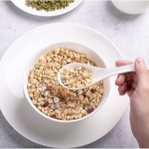 Ceramic Soup and Dessert Spoon, Microwave Safe - Pack of 6 (White) - 13 Cm