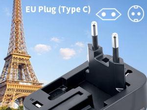 rts PD20W (2 Type C 2 USB) Travel Essentials Universal Travel Adapter with 1920W Heavy Duty Power Built in Dual USB & Type C Fast Charger Ports Plug International All in One Portable Travel Adapter