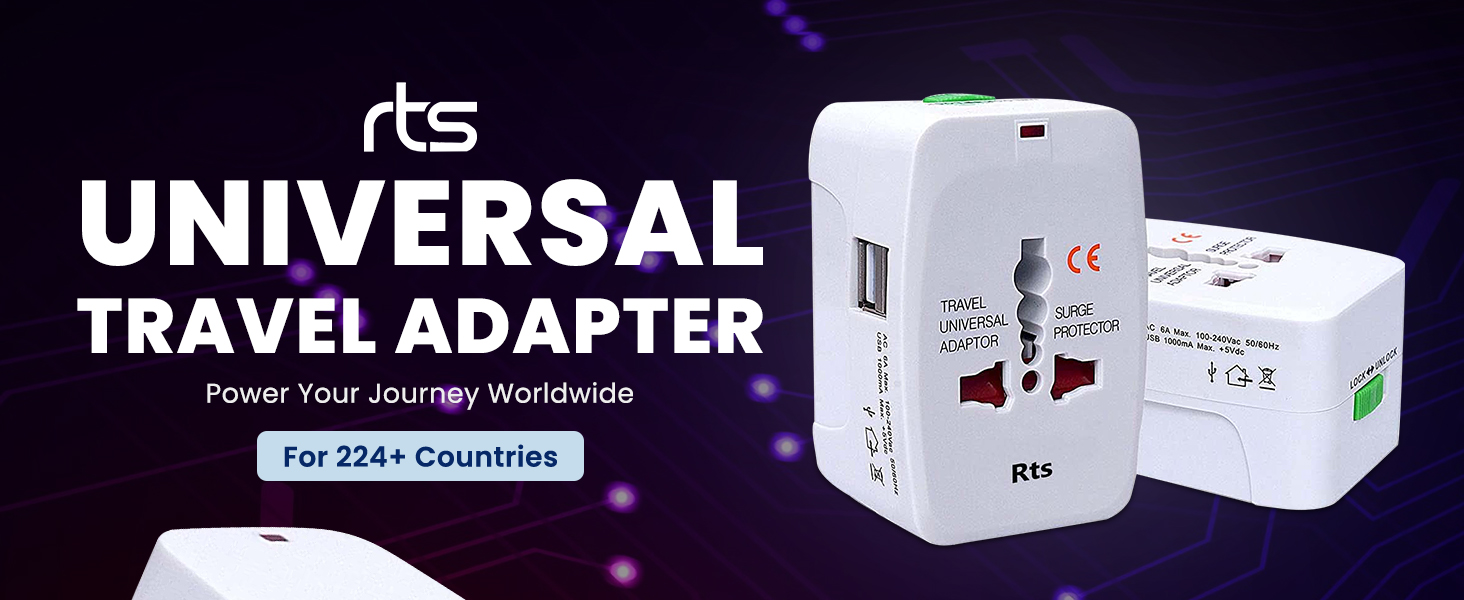 Universal Travel Plug Adapter Worldwide International All in One Portable Travel Adapter Wall AC Power Plug Adapter Wall Charger with Dual USB Charging Ports for USA EU UK AUS Cell Phone Mobile Laptop