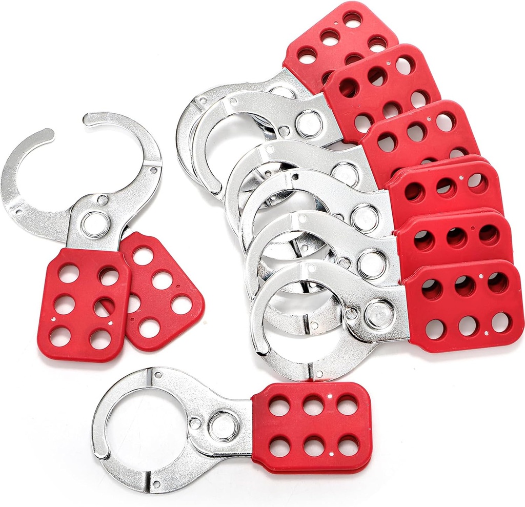 WUWEOT 8 Pack Lockout Tagout Hasp, Tamper-Proof Padlock Hasp, Stainless Steel Lock Out Tag Out Hasp, Impact-Resistant Loto Hasp with Extended Jaw (1.5 Inches)