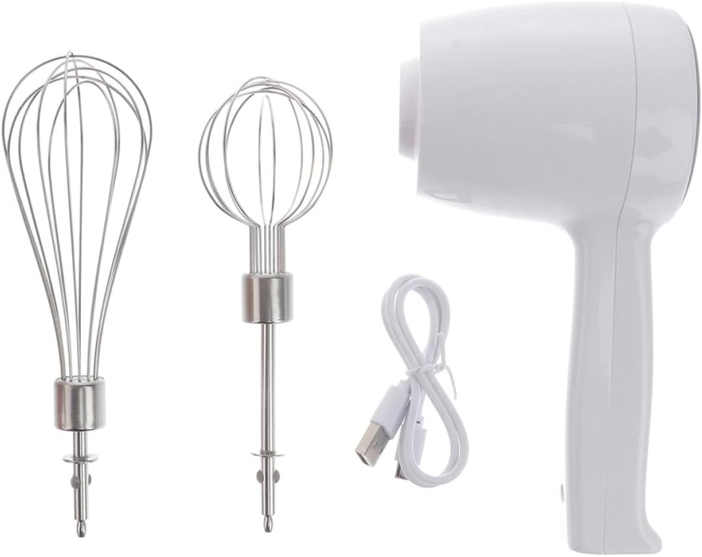 1set Cordless Egg Mixer Gear Electric Hand Blender Rechargeable Baking Whisk