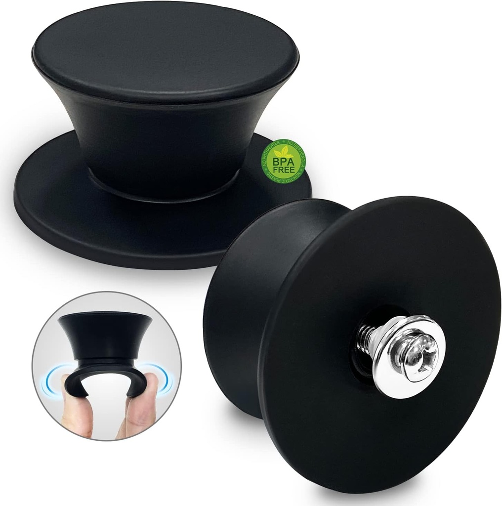 Walfos 2 Pack Universal Silicone Pot Lid Replacement Knob, Heat Resistant Pan Lid Holding Handles,BPA Free, Dishwasher Safe, Great for Slow Cookers, Skillets and Kitchen Cookware Covers