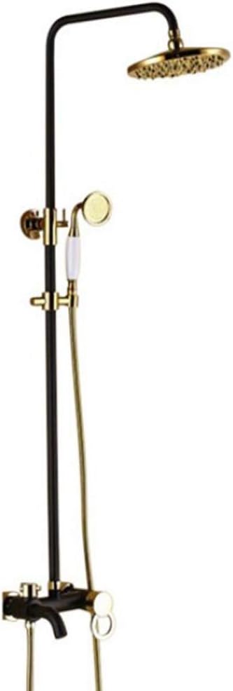 Juno Single Holder Dual Control Gold Black Oil Rubbed Bronze Classic Style Wall Mounted with Handheld Spray Bathtub Shower Faucet Set