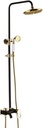 Juno Single Holder Dual Control Gold Black Oil Rubbed Bronze Classic Style Wall Mounted with Handheld Spray Bathtub Shower Faucet Set