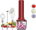 4-in-1 Electric Hand Mixer, Electric Whisk, Mini Onion Chopper 10Oz, Small Cordless Hand Blender, Milk Frother Wand for Coffee, Matcha, 4 Speed Rechargeable Food Processor for Baby Food Maker