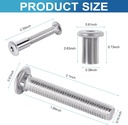 6 Pcs Trailer Hasp Bolt Kit for Trailer Cam Action Hasp, Trailer Hasp Bolt Kit, 2 in Stainless Steel Trailer Hasp Bolt for Cam Bar Lock