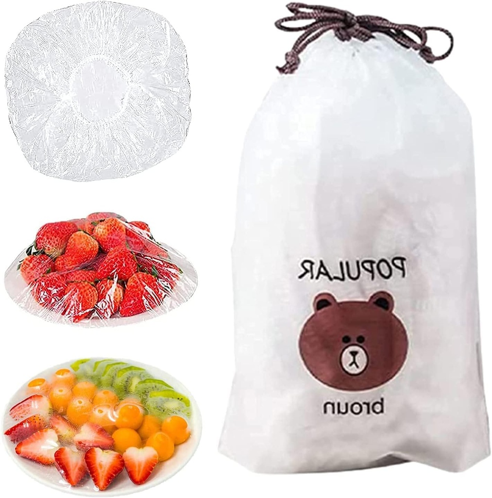 Fresh Keeping Bags - Reusable Elastic Food Storage Covers with Elastic Edging - Stretch Plastic Wrap Bowl Covers (100Pcs)