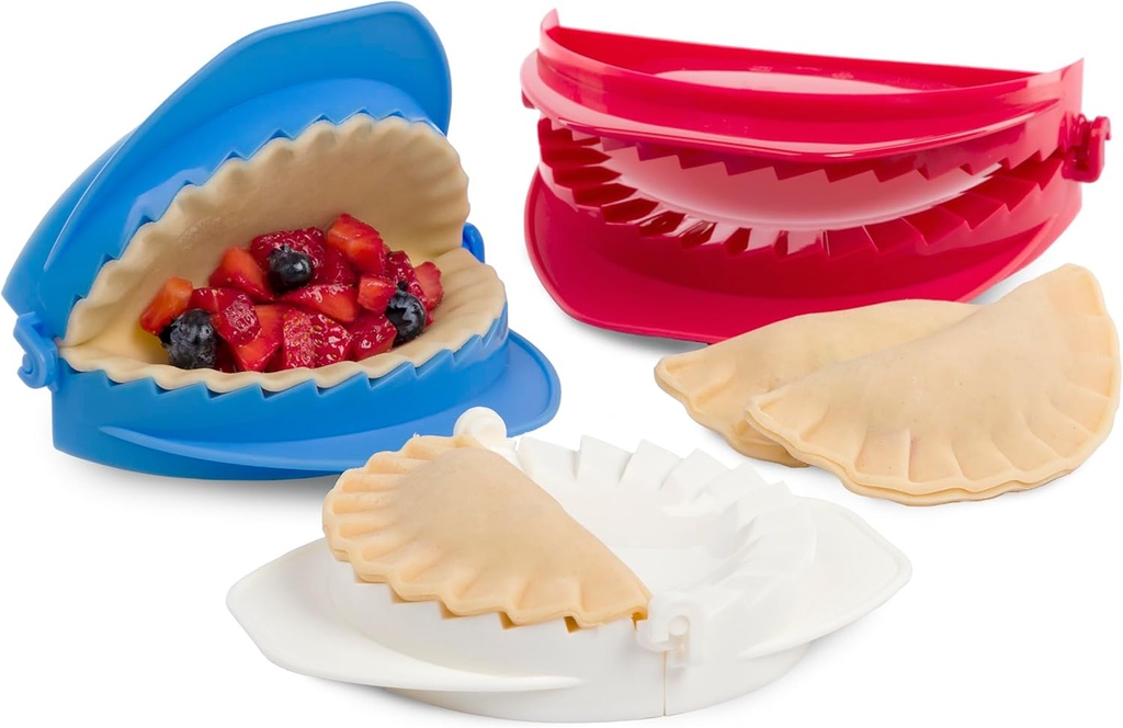 PrepWorks 3pc Dough Press Set – Set of 3 Pie, Empanada, and Dumpling Presses, Easy-to-Use, Durable, BPA-Free