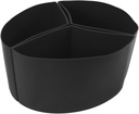 3 in 1 Silicone Slow Cooker Divider Liner Reusable Leakproof Dishwasher Safe Cooking Liner for 6 Quart Pot (Black)