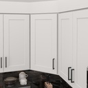 Furinno Shaker Wall Diagonal Kitchen Cabinet with 1 Door 2 Shelves, Ready to Assemble, 12 D x 24 W x 30 H, White