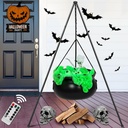 Halloween Decorations Outdoor Indoor,Large Witches Cauldron on 52" Tripod with String Lights, Skeleton and Eyeballs,Hocus Pocus Decor,Witches Cauldron for Yard Patio Garden Lawn Decorations.