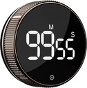 BlueSnail Kitchen Timer with LED Digital Display Smart Efficana for Home Classroom Gym Office, Volume and Brightness Adjustable Productivity Timer (Guncolor)