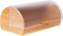 Bamboo Bread Box Storage Holder Large Capacity Roll Top Storage Container Breadbox for Muffins Toast Bagels Home