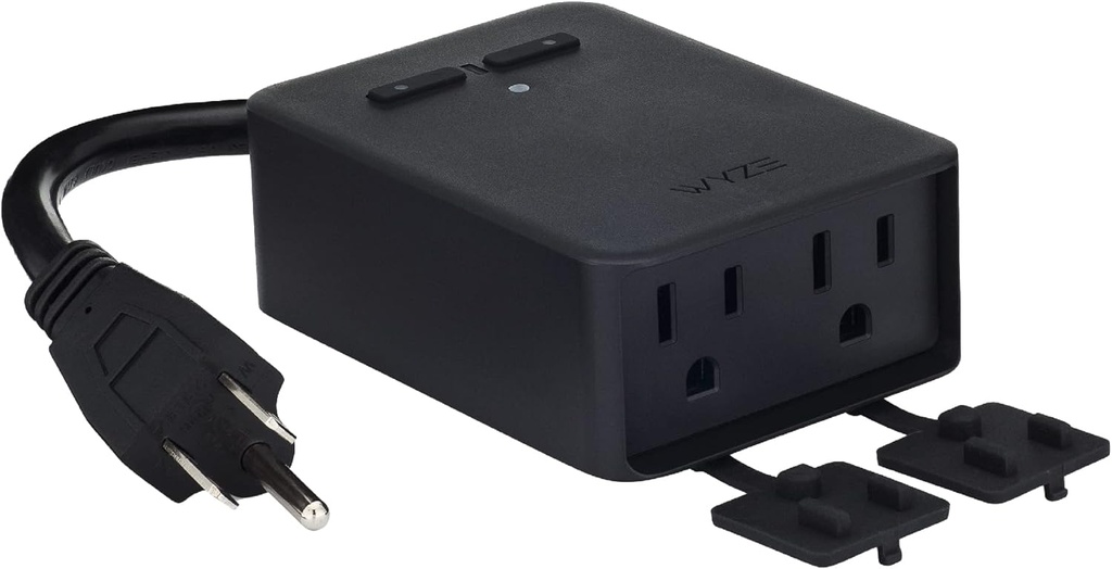 Wyze Plug Outdoor, Dual Outlets Energy Monitoring, IP64, 2.4GHz WiFi Smart Plug, Works with Alexa, Google Assistant, IFTTT, No Hub Required, Black
