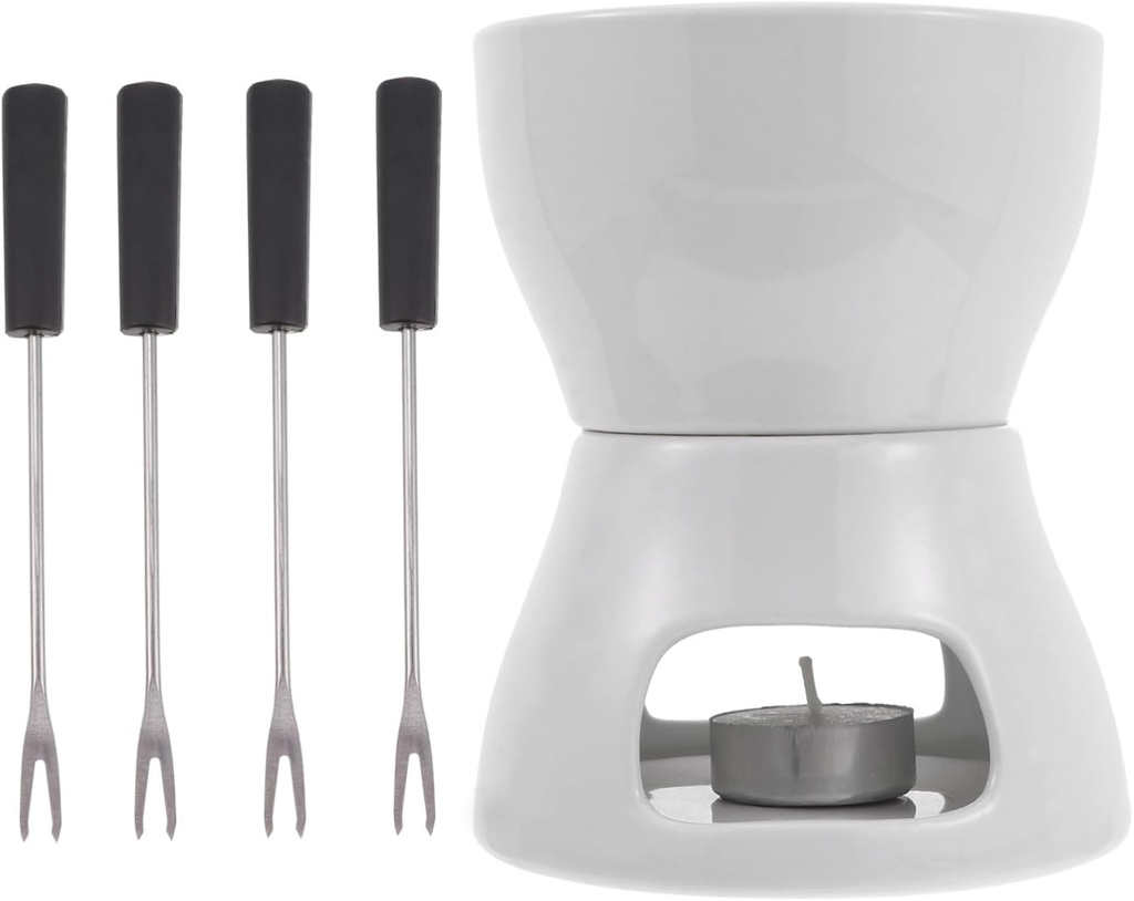 DIY Electric Chocolate Melting Pot Temperature Control Mini Ceramic Fondue Set for Cheese and Chocolate for Parties and Desserts