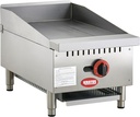 Kratos 15" Wide Commercial Restaurant Gas Countertop Griddle, Thermostatic Controls, 1 Burner, 30,000 BTU Output (29Y-177)