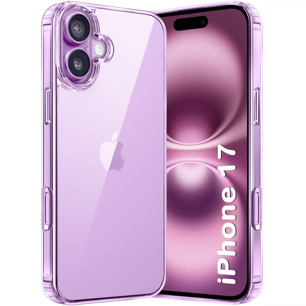 Housse de protection arrière transparente pour iPhone 17:00 Housse de protection arrière rigide pour iPhone 17 (PC & TPU, transparent)