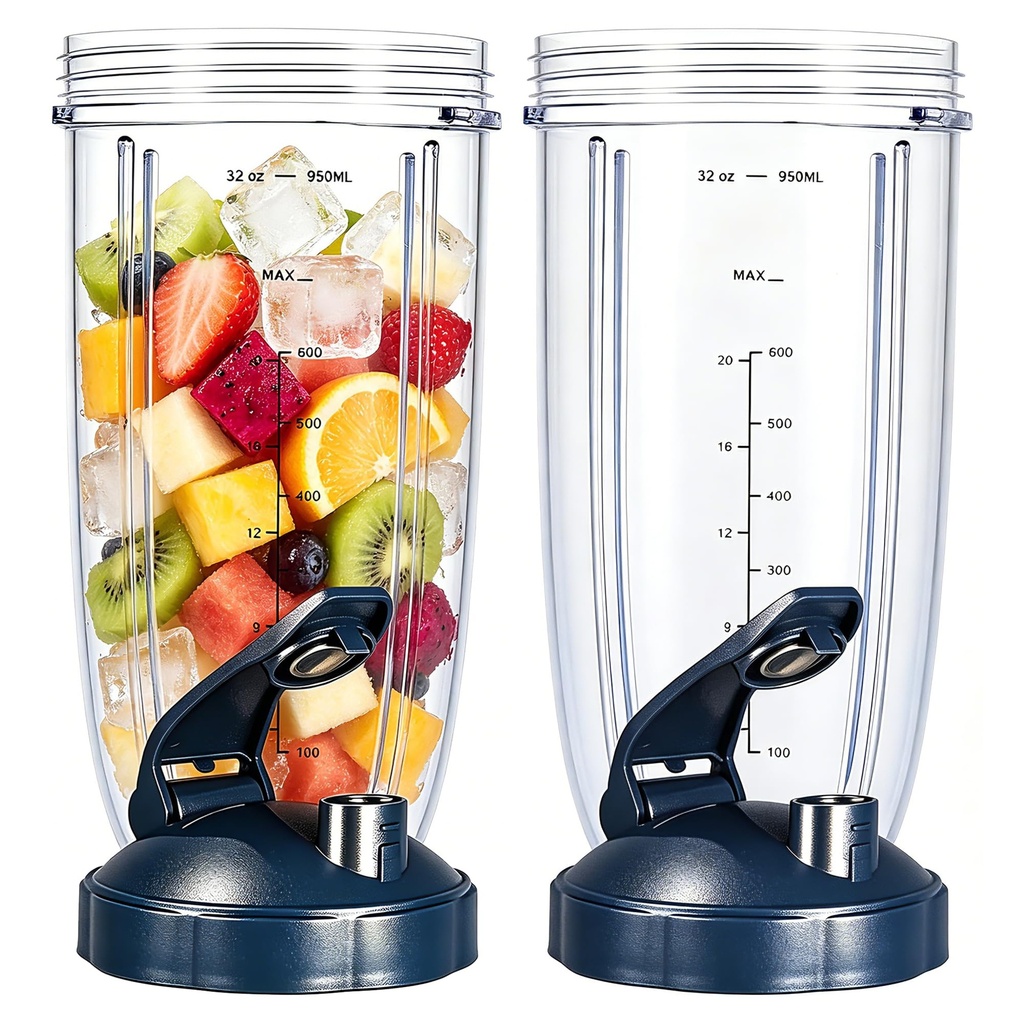 Coupes de remplacement 2 Pack 32oz Compatibles avec NutriBullet 600W & Pro 900W