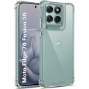 L'étui de protection arrière transparent en cristal GiftKart pour Motorola Moto Edge 70 Fusion Protection à 360 degrés
