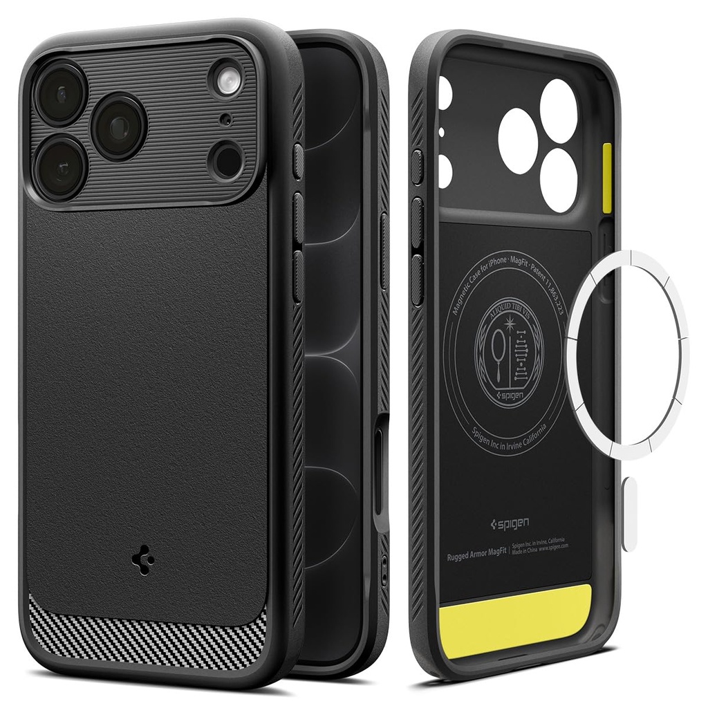 Spigen Rugged Armor MagFit Case voor iPhone 17/18 Pro Max, Matte Black