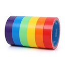 Bande de duct 6 rouleaux couleur, 1 en x 10 ans, ruban arc-en-ciel pour bricolage