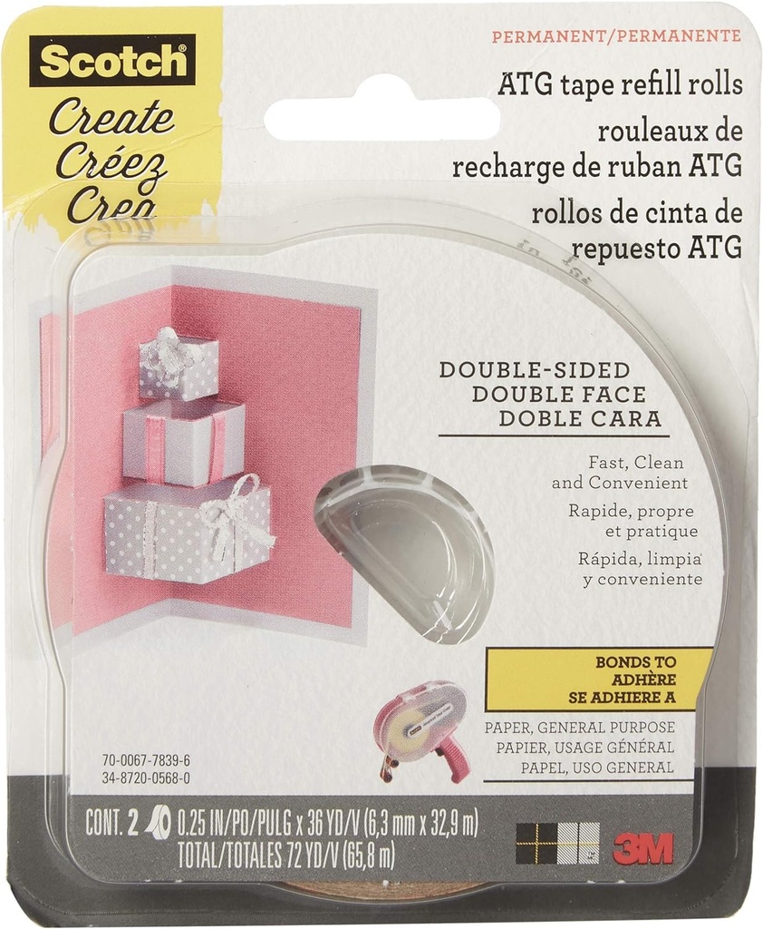 3M 085R Scotch Advanced Tape Glider Recharges à usage général 2/Pkg-.25X36yd Chaque44; à utiliser en 085
