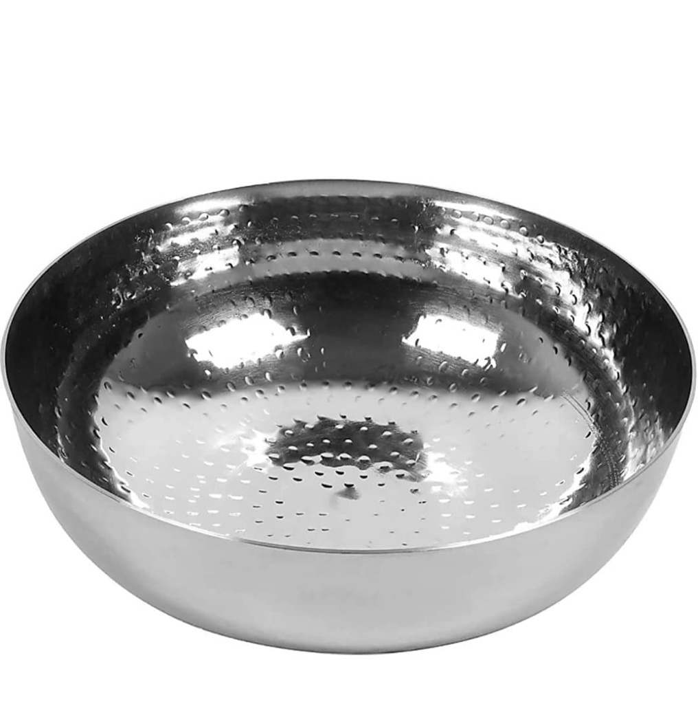KC Sandwich fond lourd Guage en acier inoxydable Hammered Tasla, sans poignée Kadhai Cuisinière (1500 ML)
