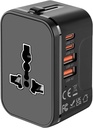 rts PD20W (2 Type C 2 USB) Travel Essentials Universal Travel Adapter met 1920W Heavy Duty Power Ingebouwd in Dual USB & Type C Fast Charger Ports Plug International All in One Portable Travel Adapter