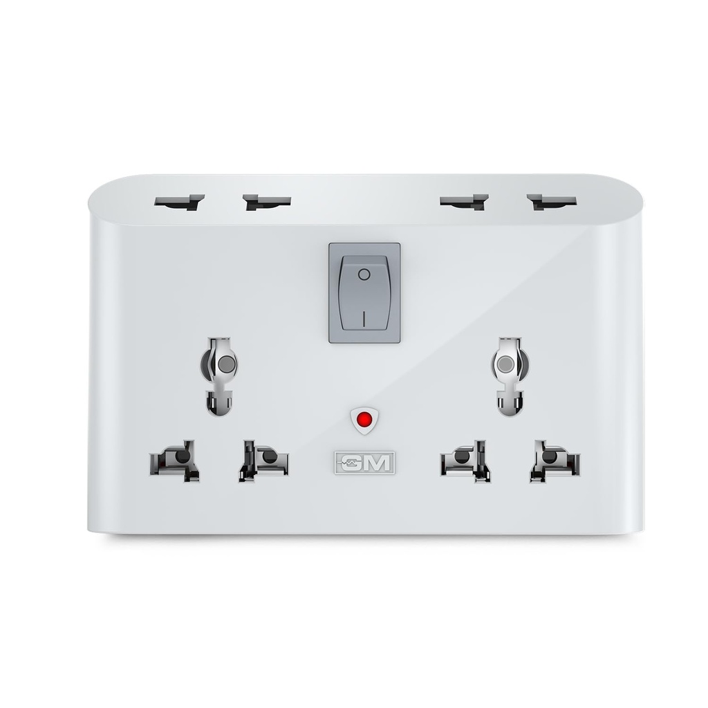 GM 3019 3 Pin Universal Multi Plug Travel Adapter met 6 AMP voor thuistoepassingen, computers, laptops