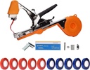 Plant Tying Machine, Gardening Tapetool with 10 Rolls of Tape and 1 Box of Staple for Vegetable, Grape, Tomato, Cucumber, Pepper and Flower (Orange)