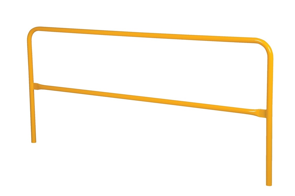 Vestil VDKR-8 Pipe Safety Railing with Powder Coat Yellow Finish, Steel, 96" Length, 1-5/8" Outside Diameter