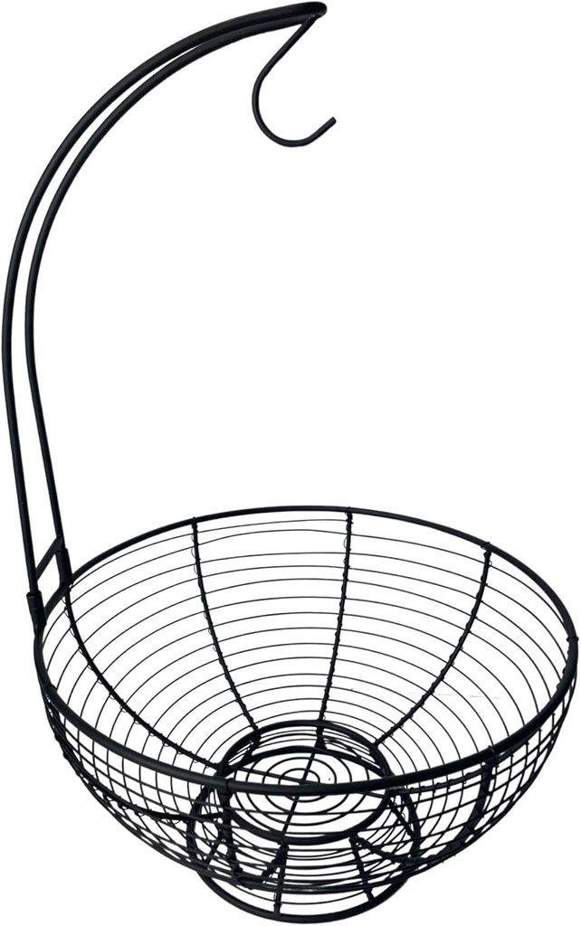 Cuisinart Stainless Steel Fruit Basket with Detachable Banana Hanger, Matte Black - Perfect Fruit Storage Basket with Banana Holder