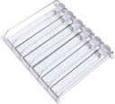 White ABS Beverage Pusher Glide Organizer Fits 12oz to 20oz Cans for Refrigerators Easy to Assemble (38cm)