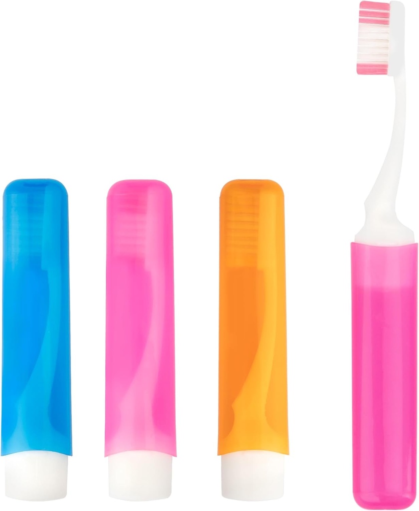 Travel Toothbrush Set - 3PCS Mini Soft Portable Toothbrushes With Covers, Small Folding Individually Wrapped for Camping and Home