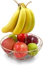 ALLCENER Gold Fruit Bowl with Banana Hanger, Gold Wire Basket for Kitchen Counter, Fruit Basket Tree Holder, Stylish Kitchen Counter Organizer for Fresh Fruits
