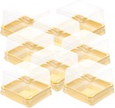 VOSAREA 50pcs Clear Plastic Boxes with Lids - Mini Cake Packaging for Moon Cakes - Birthday Treats and Desserts for Parties and Celebrations