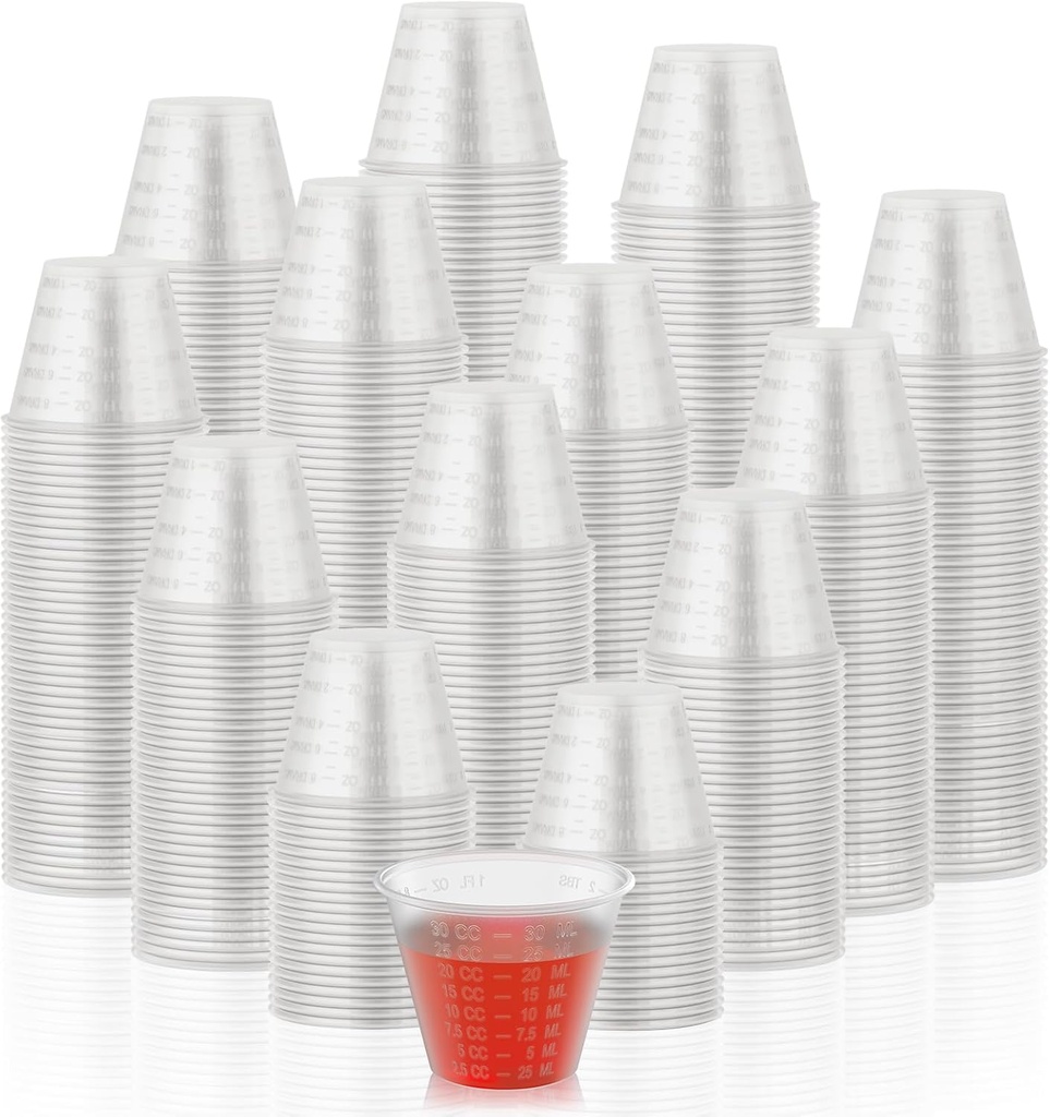 Lilymicky 1000 Count 1 oz Disposable Medicine Cups, 1 oz Plastic Med Cups For Mixed Pills, Medication Measuring, Resin Mixing