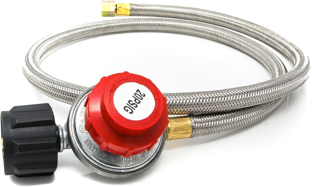 Gas One 2113 0-20PSI Propane Regulator with Hose 4 ft