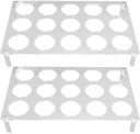 15 Slots Flat Countertop Coffee Pod Holder, Acrylic Material Coffee Capsule Storage Tray, Easy Installation Space Saving Design, for Homes Offices Kitchens, 2 Sets YX037