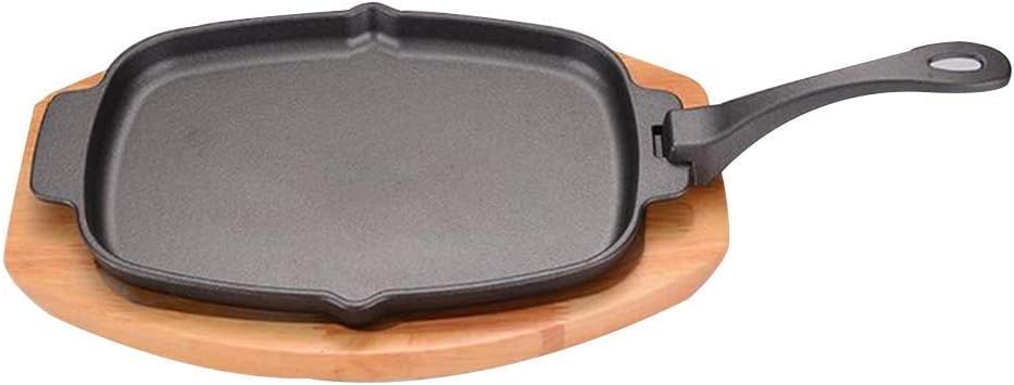 Skillet Pan Frying Pan Preseasoned Cast Iron Grill Pan Fat Free Fryer Cast Iron Coated Reversible Griddle Pan Skillet Nonstick Griddle Pan for Gas Induction and Electric H