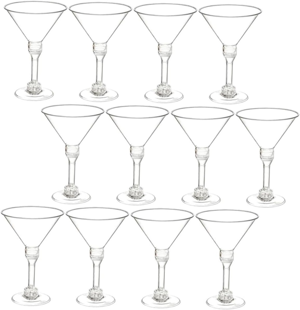 12Pcs Unbreakable Cocktail Glasses Wine Cups Party Beverage Goblets for Sparkling and Desserts