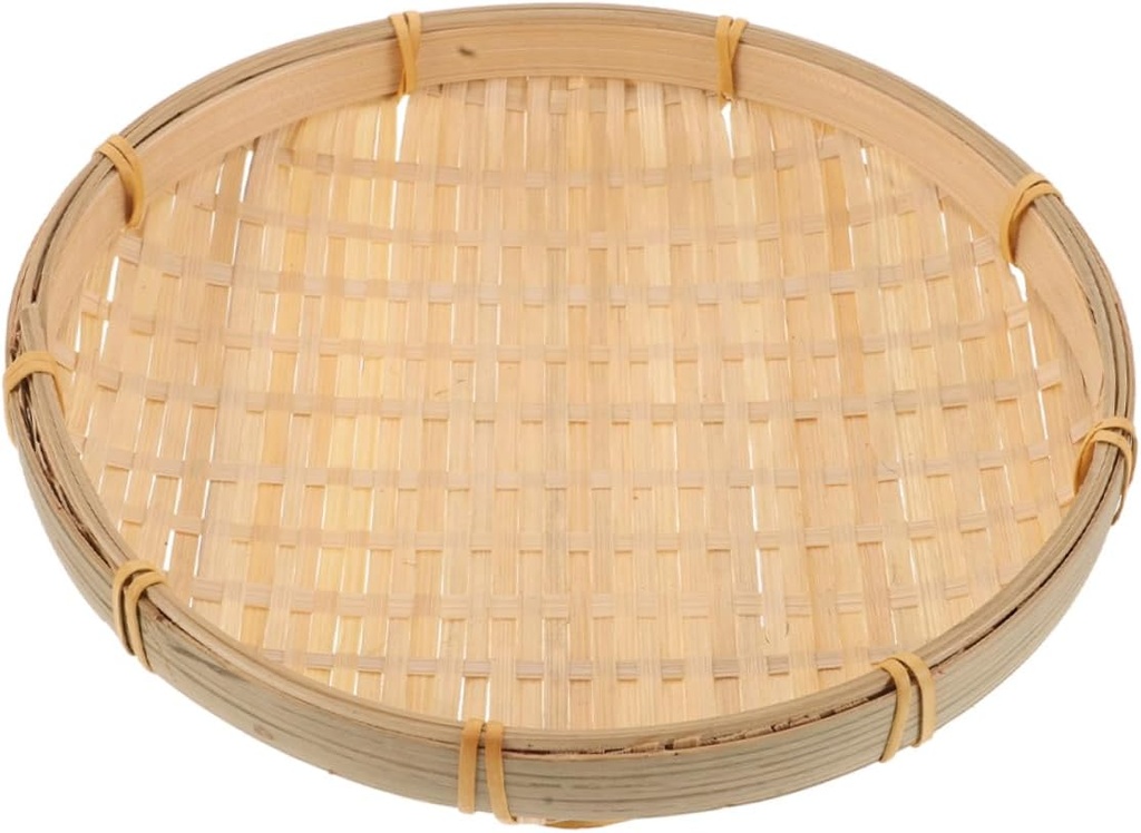 Serving Tray Handwoven Organizer for Food Storage Fruits Snacks Decorative Flat Basket for Home Decor and Wall Hanging Craftsmanship