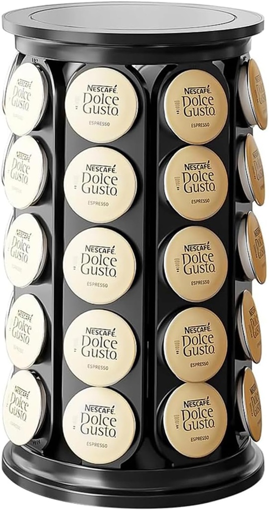 Coffee Pod Storage, K Cups Pods Carousel Holder, 360° Rotating K Cup Storage Organizer Stand Compatible with 40 Keurig Kcup Pods (Black)