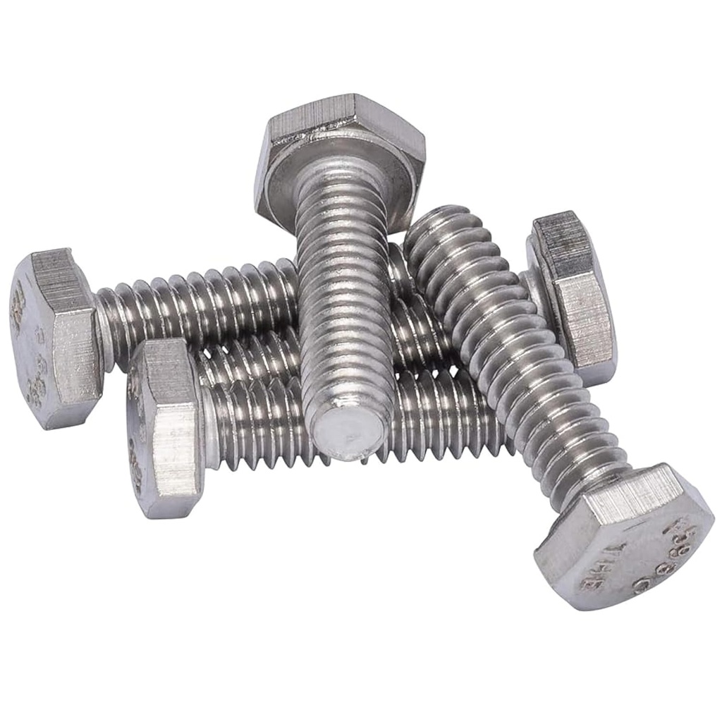 Bolt Dropper 1/4"-20 x 1 Stainless Steel Hex Head Bolts (100 pc) - 18-8 (304) Stainless Steel, Corrosion-Resistant - Heavy-Duty for Marine, Outdoor and Indoor Use - Coarse Thread Fasteners