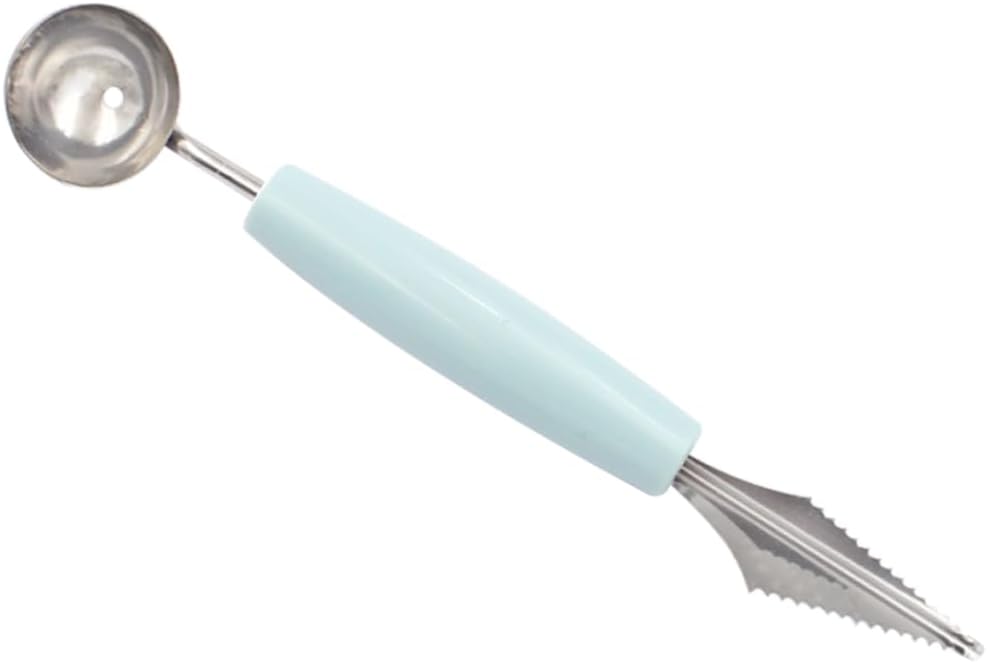 Mikinona Fruit Slicer Carving Tool and Scoop Set Stainless Steel for Melon Salad Garnish Dessert Cake Easy to Use