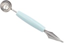 Mikinona Fruit Slicer Carving Tool and Scoop Set Stainless Steel for Melon Salad Garnish Dessert Cake Easy to Use