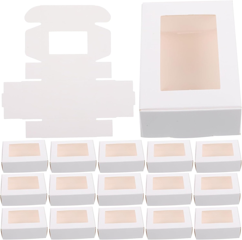 50pcs Window Storage Boxes Packaging for Cookies Treats and Desserts Safe and Convenient Kraft Containers