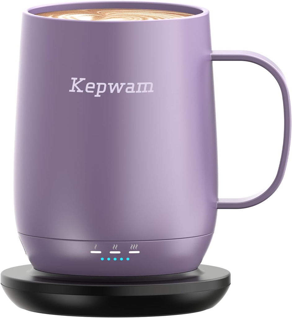Self Heating Coffee Mug T2, 16oz Smart Heated Coffee Mug, 150 Min Battery Life - Hot up to 149℉ Temperature Control Coffee Mug Warmer, Gifts for Dad Mom (No APP)